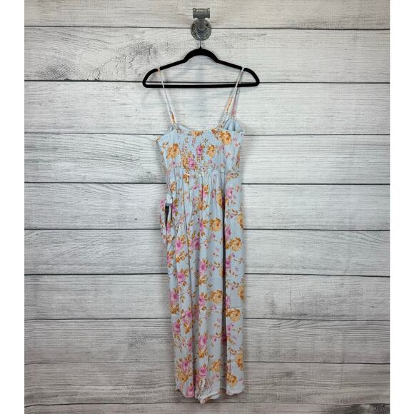 WAYF Women's Kimberly Floral Sleeveless Faux Wrap Midi Dress Size Medium - Picture 8 of 9